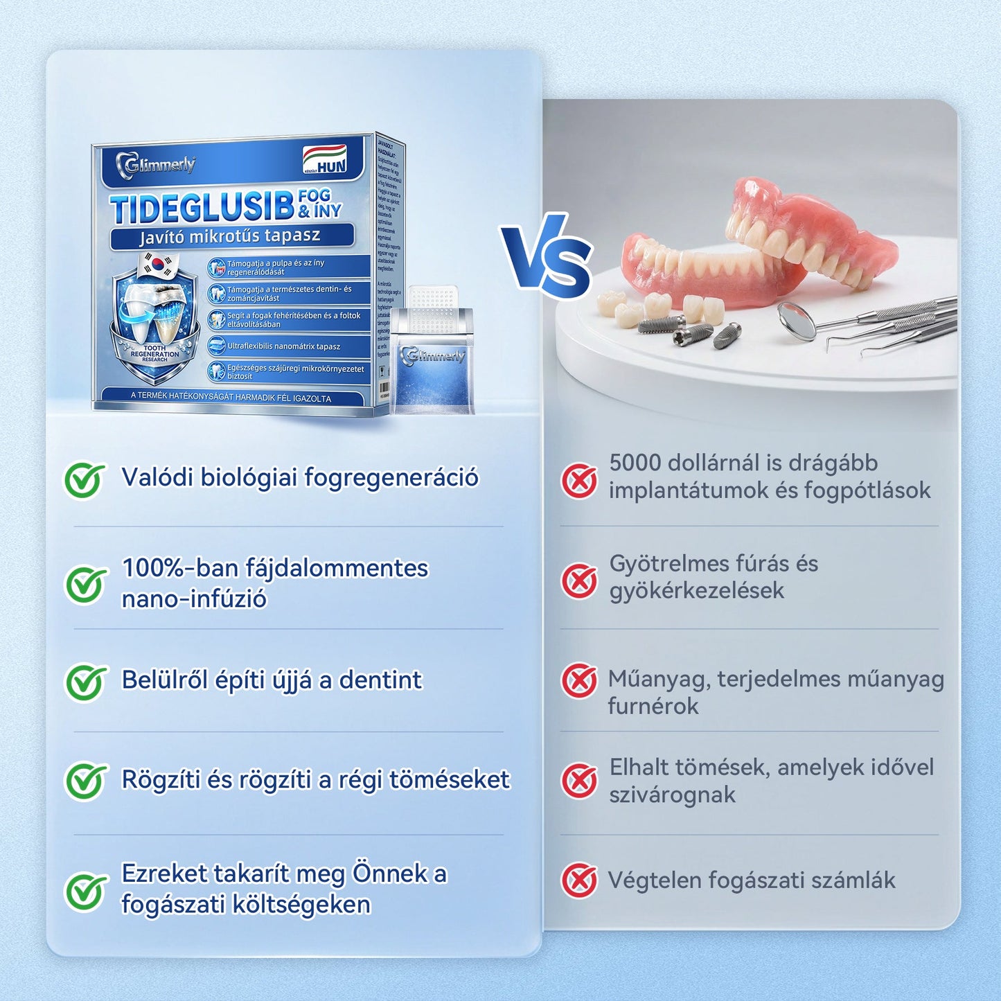 🦷𝐆𝐥𝐢𝐦𝐦𝐞𝐫𝐥𝐲® Tideglusib Fog & íny Javító mikrotűs tapasz | Fejlett őssejt-aktiváló fogcsíkok (újjáépíti a fogzománcot és a dentint • erősíti az ínyt • megszünteti a fogkövet és a szagokat • megállítja a fogérzékenységet)