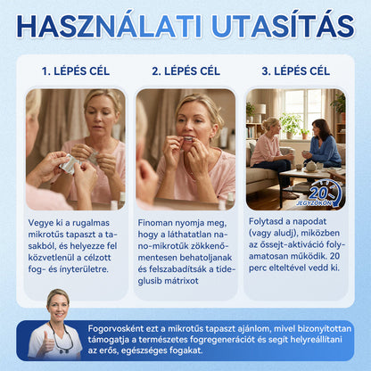 🦷𝐆𝐥𝐢𝐦𝐦𝐞𝐫𝐥𝐲® Tideglusib Fog & íny Javító mikrotűs tapasz | Fejlett őssejt-aktiváló fogcsíkok (újjáépíti a fogzománcot és a dentint • erősíti az ínyt • megszünteti a fogkövet és a szagokat • megállítja a fogérzékenységet)
