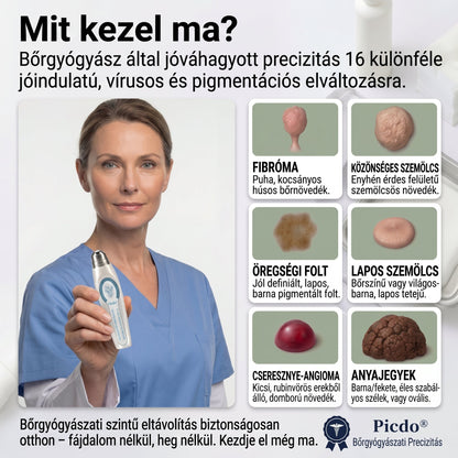 𝐏𝐢𝐜𝐝𝐨® 𝟕 𝐍𝐚𝐩𝐨𝐬 Bőrfolt- és hegápoló eltávolító toll Fájdalommentes használat · Látható nyomok nélkül · Pontos görgős applikátorral 💝
