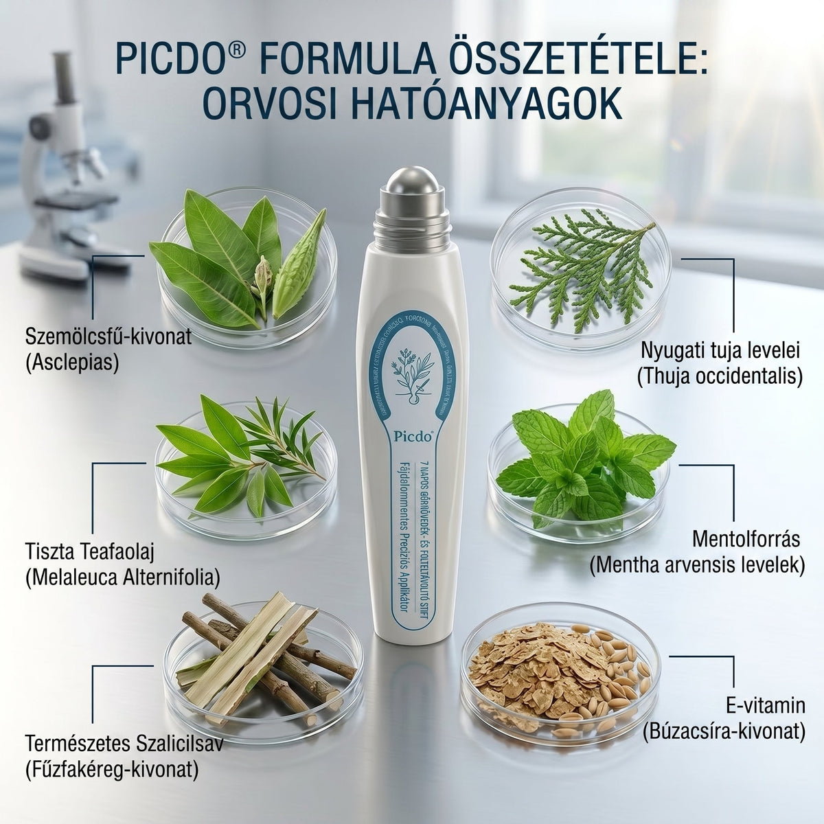 𝐏𝐢𝐜𝐝𝐨® 𝟕 𝐍𝐚𝐩𝐨𝐬 Bőrfolt- és hegápoló eltávolító toll Fájdalommentes használat · Látható nyomok nélkül · Pontos görgős applikátorral 💝